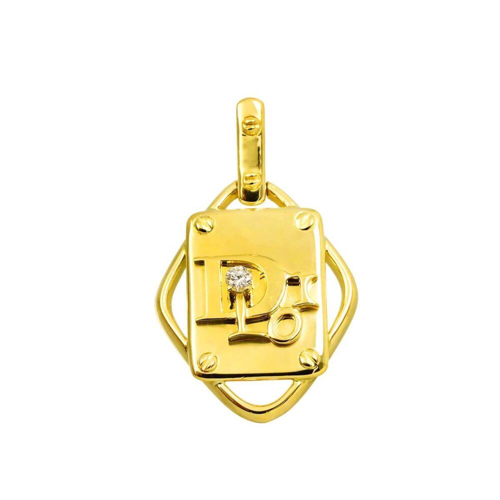 Christian Dior 0.07ct Diamond Pendant Top in 18K Yellow Gold (750)
